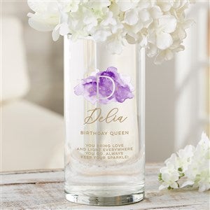 Birthstone Color Personalized 7.5 Flower Vase