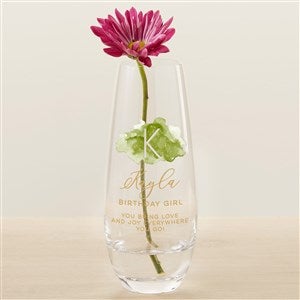 Birthstone Color Personalized Printed Bud Vase