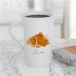 Birthstone Color Personalized Latte Mug 16 oz.- White