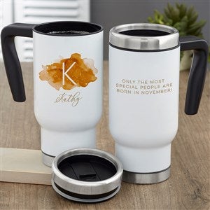 Birthstone Color Personalized 14 oz. Commuter Travel Mug