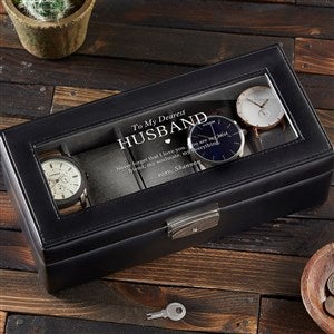 To My Husband Personalized Leather Watch Box - 5 Slot