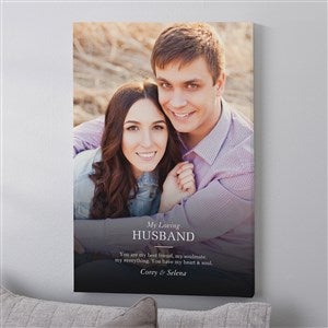 To My Husband Personalized Photo Canvas Print - 32x48