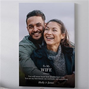 To My Wife Personalized Photo Canvas Print - 32 x 48