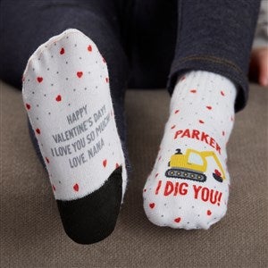 I Dig You Personalized Valentine Toddler Socks