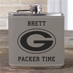 NFL Green Bay Packers Leatherette Personalized Flask