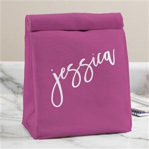 Trendy Script Personalized School Lunch Bag