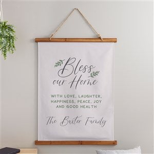 Bless Our Home Personalized Wood Topped Tapestry - 26x36