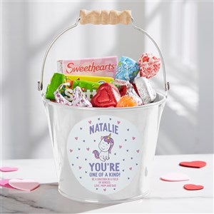 You're One of A Kind Personalized Valentine's Day Mini Treat Bucket- White