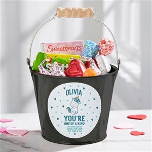 You're One of A Kind Personalized Valentine's Day Mini Treat Bucket-Black