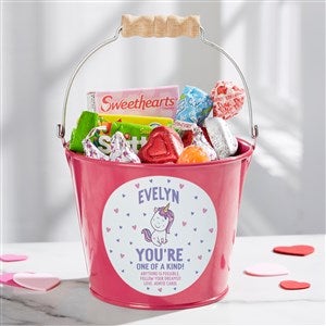 You're One of A Kind Personalized Valentine's Day Mini Treat Bucket-Pink