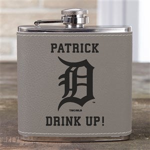 MLB Detroit Tigers Leatherette Personalized Flask