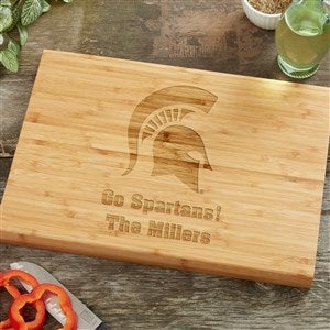 NCAA Michigan State Spartans Personalized Bamboo Cutting Board- 10x14