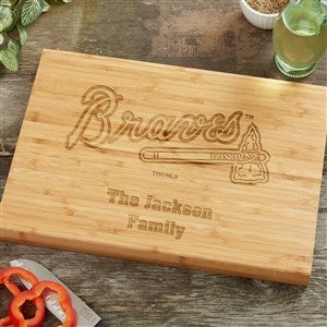 MLB Atlanta Braves Personalized Bamboo Cutting Board- 10x14