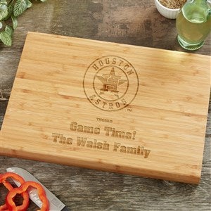 MLB Houston Astros Personalized Bamboo Cutting Board- 14x18