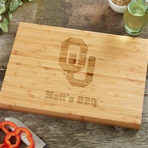 NCAA Oklahoma Sooners Personalized Bamboo Cutting Board- 10x14