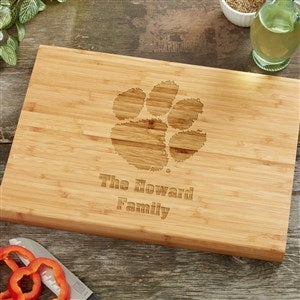 NCAA Clemson Tigers Personalized Bamboo Cutting Board- 14x18