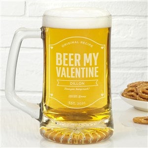 Beer My Valentine 25oz. Engraved Beer Mug