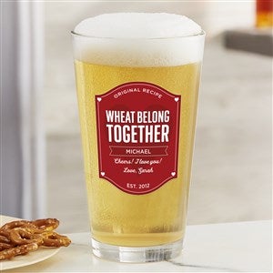 Beer My Valentine Personalized Printed 16oz. Pint Glass