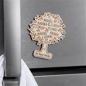Family Tree Of Life Personalized Wood Magnet- Whitewash