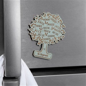Family Tree Of Life Personalized Wood Magnet- Blue Stain