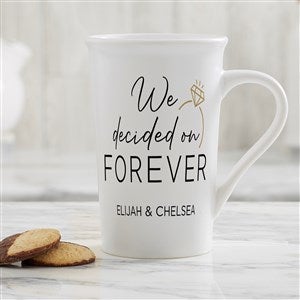 We're Engaged Personalized Latte Mug 16 oz.- White