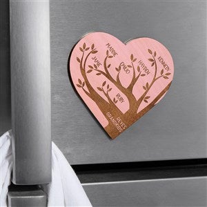 Family Tree Personalized Wood Magnet- Pink Stain