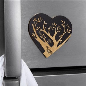 Family Tree Personalized Wood Magnet- Black Stain