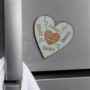 Together We Make A Family Personalized Wood Magnet- Blue Stain