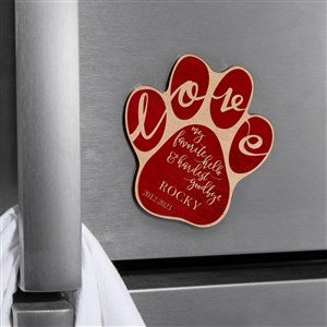Hardest Goodbye Pet Memorial Personalized Wood Magnet- Red Maple