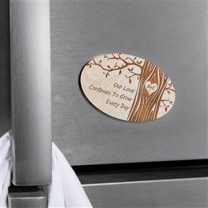 Carved In Love Personalized Wood Magnet- Whitewash