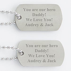 Just For Him Engraved Dog Tag Set Of Two