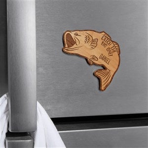 Wishing I Was Fishing Personalized Wood Magnet - Natural