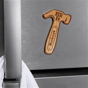Mr. Fix-It Hammer Personalized Wood Magnet- Natural