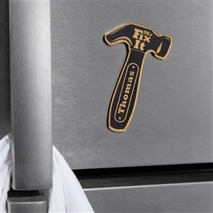 Mr. Fix-It Hammer Personalized Wood Magnet- Black Stain