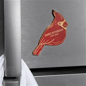 Cardinal Memorial Personalized Wood Magnet- Red Maple