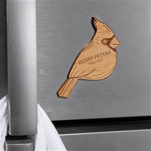 Cardinal Memorial Personalized Wood Magnet- Natural