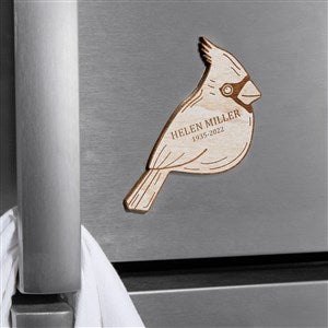 Cardinal Memorial Personalized Wood Magnet- Whitewash