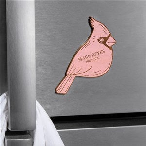 Cardinal Memorial Personalized Wood Magnet- Pink Stain