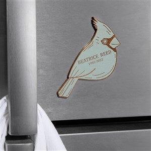 Cardinal Memorial Personalized Wood Magnet- Blue Stain
