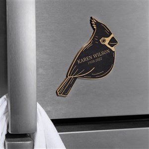 Cardinal Memorial Personalized Wood Magnet- Black Stain