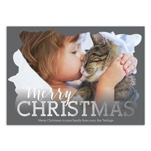 Rickety Frame Foil Christmas Photocard  - Set of 24
