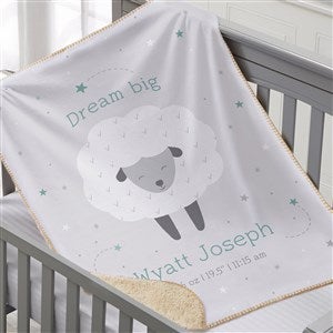 Baby Sheep Personalized Baby 30x40 Sherpa Blanket