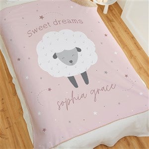 Baby Sheep Personalized Baby 50x60 Sherpa Blanket