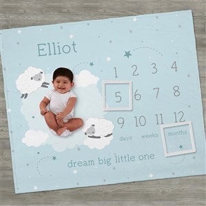 Baby Sheep Personalized Milestone Fleece Blanket