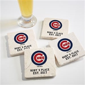 MLB Chicago Cubs Personalized Tumbled Stone Coaster Set