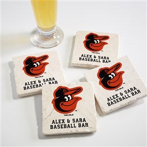 MLB Baltimore Orioles Personalized Tumbled Stone Coaster Set