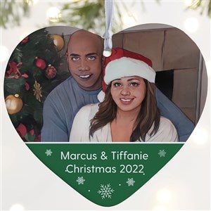 Cartoon Yourself Personalized Photo Heart Ornament- 4 Matte - 1 Sided