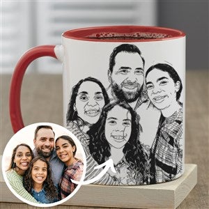 Cartoon Yourself Personalized Photo Coffee Mug 11 oz.- Red