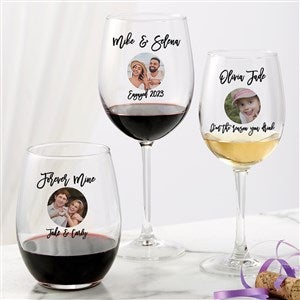 Cartoon Yourself Photo Message Wine Glass Collection  - 39885
