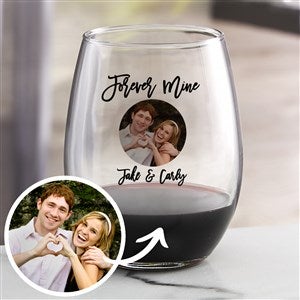 Cartoon Yourself Photo Message Stemless Wine Glass